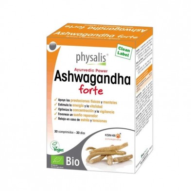 Ashwagandha Forte Bio 30 comprimidos Physalis packaging