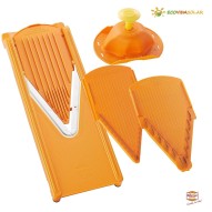 Juego de cortador de verduras Mandolina Naranja, ideal para ensaladas, con varios accesorios de cuchillas.