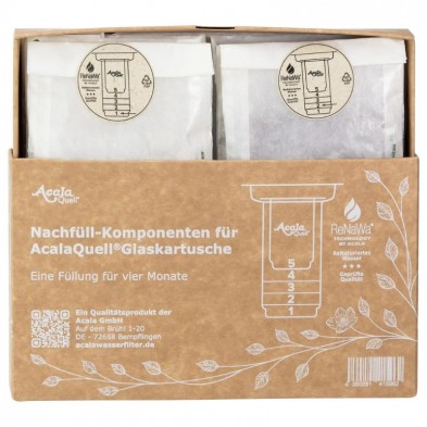 Packaging elementos filtrantes AcalaQuell recarga para filtro de vidrio