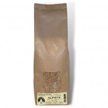 Bolsa de papel Kraft termosellada con 1 kg de semillas de alpista aptas para el consumo humano