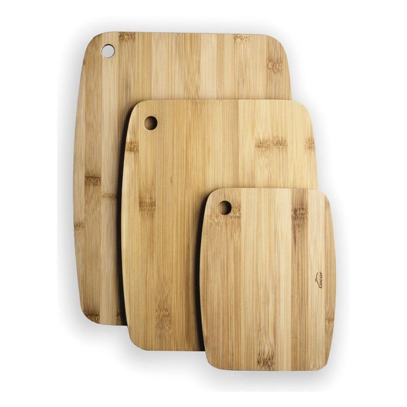 Set de 3 tablas de cortar con diferentes tamaños de bambú natural