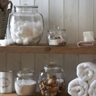 Tarro vidrio Push Top  0,85 litros Kilner con algodón y sales de baños almacenadas