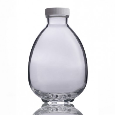 Botella de vidrio Egg of Life Vitbot Clear con tapón de rosca blanco de polipropileno