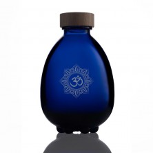 Botella de vidrio Egg of Life mandala OM Vitbot con tapón de rosca de madera
