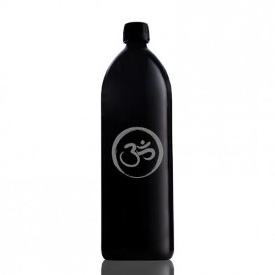 Botella de agua 1 litro con el símbolo OM grabado Miron Violet Glass