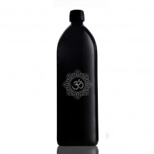 Botella de agua 1 litro mandala y símbolo OM grabado Miron Violet Glass