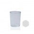 Vaso de agua de vidrio de borosilicato Flor de la Vida grabada en láser cerámico sobre la base exterior