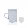 Taza de vidrio de borosilicato con Flor de la Vida