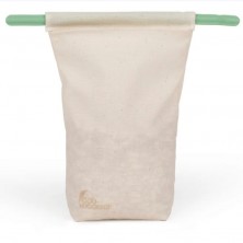 Bolsa de tela reutilizable Food Huggers con cierre para alimentos frescos.