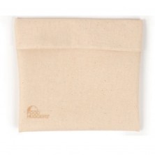Bolsa de tela para sándwich Food Huggers de color blanco de algodon 100% y su interior de silicona platino