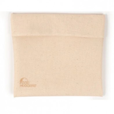 Bolsa de tela para sándwich Food Huggers de color blanco de algodon 100% y su interior de silicona platino Bolsa de tela para sándwich Food Huggers de color blanco de algodon 100% y su interior de silicona platino