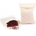 Bolsa de tela a granel Food Huggers exterior algodón e interior recubrimiento de silicona platino con alubias en el interior