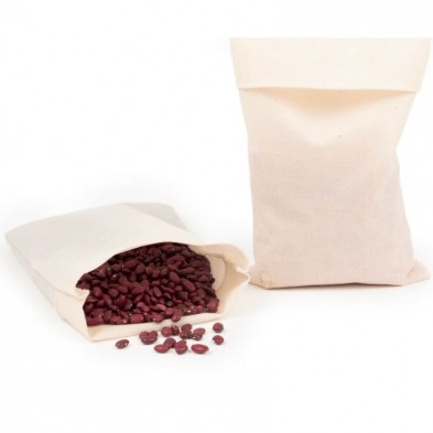 Bolsa de tela a granel Food Huggers exterior algodón e interior recubrimiento de silicona platino con alubias en el interior Bolsa de tela a granel Food Huggers exterior algodón e interior recubrimiento de silicona platino con alubias en el interior