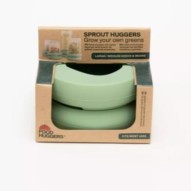 Tapas germinadoras Sprout Food Huggers con su cajita de cartón de packaging