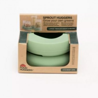 Tapas germinadoras Sprout Food Huggers con su cajita de cartón de packaging