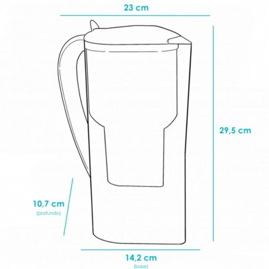 Dibujo técnico de las dimensiones completas de Alkanatur Drops