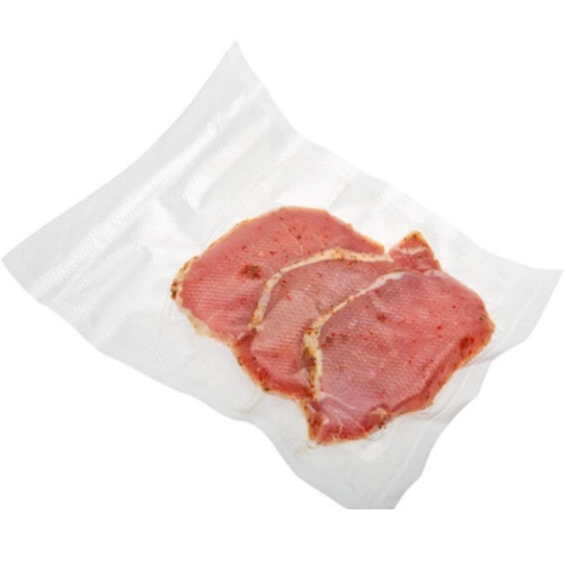 Bolsas de vacio Status de 20 cm x 28 cm con carne fresca cortada en filetes Bolsas de vacio Status de 20 cm x 28 cm con carne fresca cortada en filetes