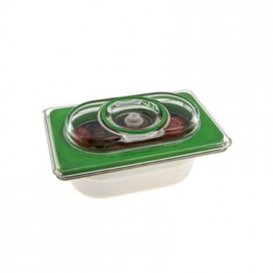 Tapa de vacío GN 1/9 Status transparente colocada en un recipiente Gastronorm