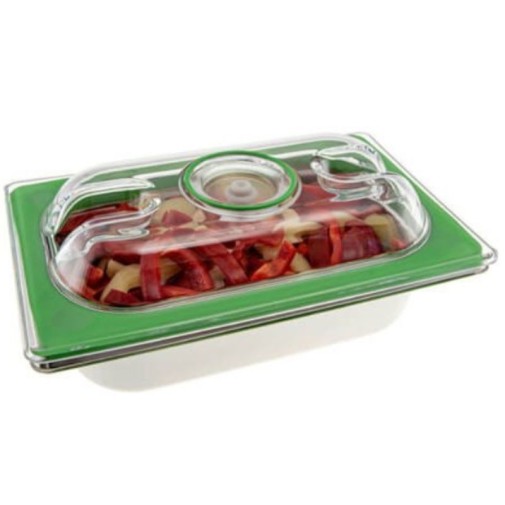 Cubeta cerrada con alimento con la Tapa de vacío GN 1/4 Status