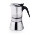 Cafetera Express SIENA Lacor de acero inoxidable, con válvula, mango de baquelita y cuerpo superior de vidrio de borosilicato