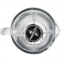 Vista superior de batidora INOX Lacor, con cuchillas y recipiente de vidrio.