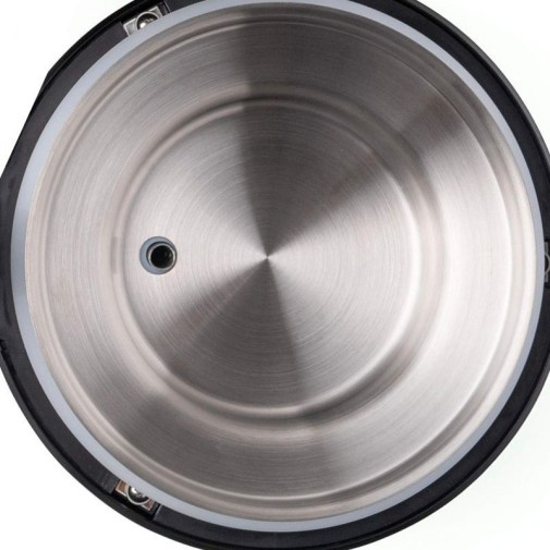 Tapadera de acero 304 para destiladora de agua negra Megahome, vista superior.