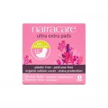 Packaging de cartón reciclado de color rosa con tinta vegetal de las compresas ultra extra regular con alas Natracare