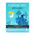 Compresas Ultra Regular Con Alas Natracare packaging reciclado de cartón con tintes vegetales de colores azulados
