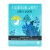 Compresas Ultra Regular Con Alas Natracare packaging reciclado de cartón con tintes vegetales de colores azulados