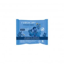 Paquete de Toallitas Íntimas Ecológicas Natracare en su packaging azul