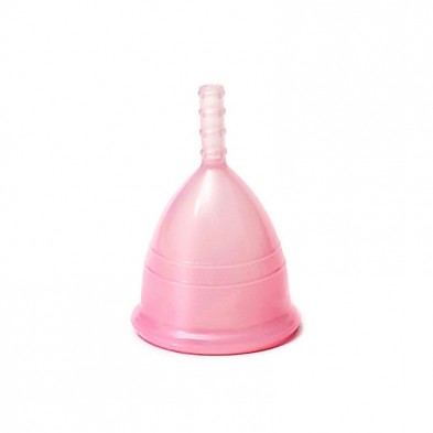 Copa menstrual Iriscup rosa L Irisana hecha de silicona platino