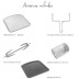 Accesorios incluidos: parrilla, mango, brocheta, cesta; ideal para cocina saludable.