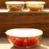 Alimentos conservados en los bowls de vidrio de borosilicato con tapa hermética de polipropileno