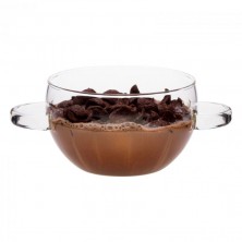 Bowl DUO de vidrio de borosilicato con leche y unos cereales de chocolate