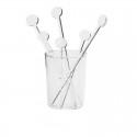 Agitadores transparentes de 18 cm en un vaso de vidrio transparente, vidrio de borosilicato