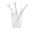 Agitadores transparentes de 18 cm en un vaso de vidrio transparente, vidrio de borosilicato