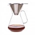 Cafetera por goteo Brasil con filtro de acero inoxidable Trendglas Jena con café recién hecho en su interior