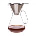 Cafetera por goteo Brasil con filtro de acero inoxidable Trendglas Jena con café recién hecho en su interior