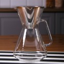 Filtro de acero 304 sobre la jarra de borosilicato que compone la cafetera pour over Brasil de Trendglas Jena