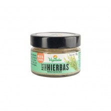 Paté de finas hierbas ecológico de Vegetalia envasado en tarro de vidrio con rosca de 210 g.