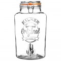 Dispensador de bebidas redondo clip top 8L Kilner con grifo de polipropileno y tapa de vidrio