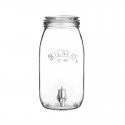 Dispensador de bebidas de vidrio con grifo de polipropileno redondo con tapa 3L Kilner
