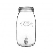 Dispensador de bebidas de vidrio con grifo de polipropileno redondo con tapa 3L Kilner