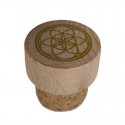 tapón de madera de la garrafa azul de vidrio de murano