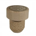 Tapón de madera de garrafa de vidrio de Murano de 2 litros