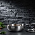 CULINARY FIVEPLY Wok de acero inoxidable sin tapa vista lateral
