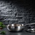 CULINARY FIVEPLY Wok de acero inoxidable sin tapa vista lateral