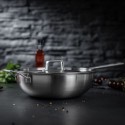 CULINARY FIVEPLY Wok de acero inoxidable sin tapa vista lateral