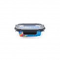 Recipiente vidrio rectangular con tapa de vidrio 360 ml Biodora