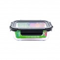 Recipiente vidrio rectangular con tapa de vidrio 650 ml Biodora